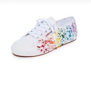 NWOT Superga Leather Splatter Paint Sneakers